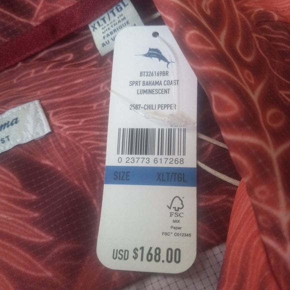Tommy Bahama The Bahama Coast SZ XL Chili Pepper Color Tropical Print Luminescen - Picture 6 of 9